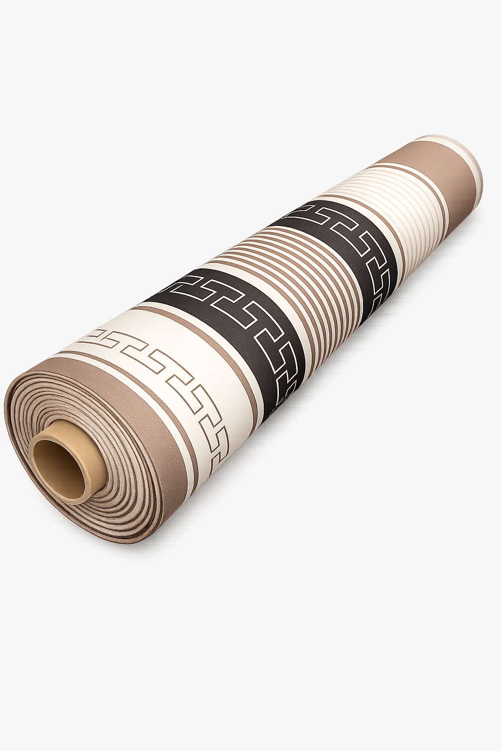 Brown geometric microfiber fabric roll
